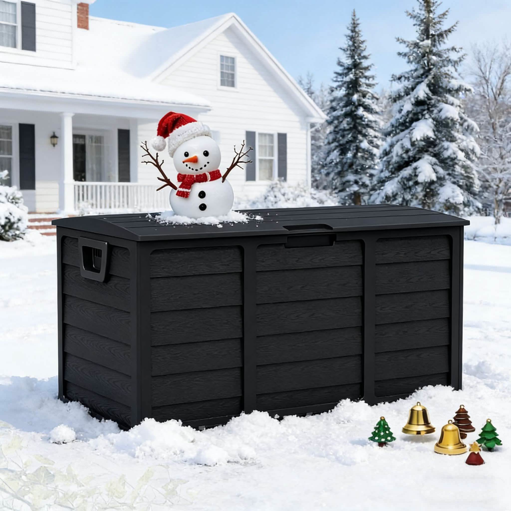 75-Gallon Outdoor Storage Box with Handles – Black