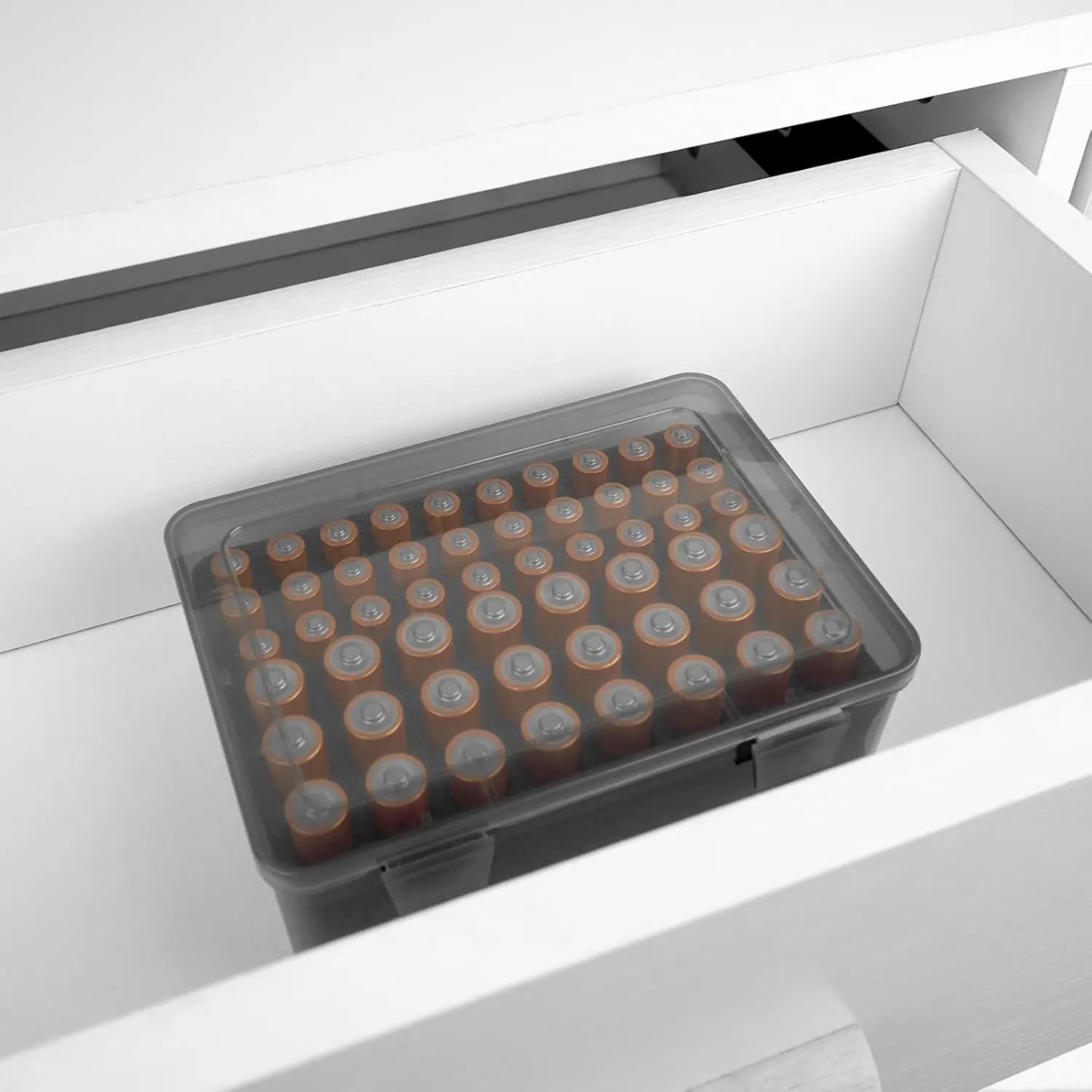 Battery Storage Case Battery Holder Holds 54 AA AAA Battery Storage Organizer for Garage Container Home Drawer Organization