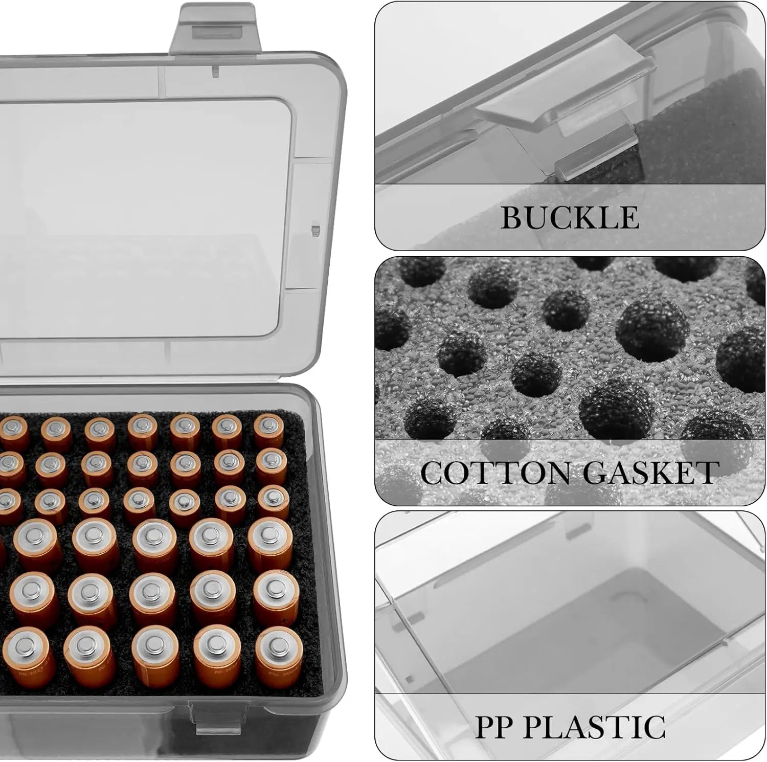 Battery Storage Case Battery Holder Holds 54 AA AAA Battery Storage Organizer for Garage Container Home Drawer Organization