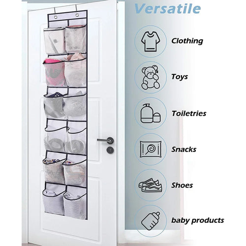 12 Pockets Over the Door Storage Organizer Large Mesh Pockets With 2 Hooks